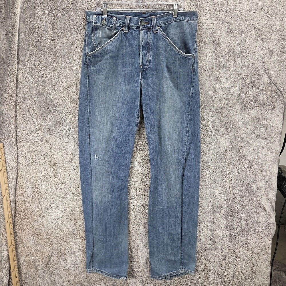 Vintage Levis Engineered Jeans Mens 33x34 Blue Twisted Flap Pockets Button Fly